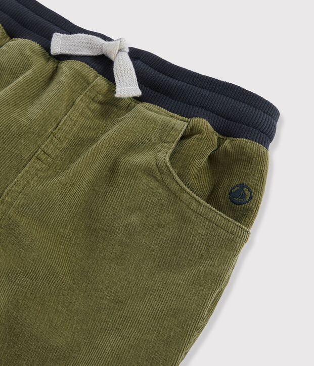 Pantaloni in velluto bambino verde