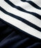 Abito bambina a maniche corte in bi-materiale a righe bianco MARSHMALLOW/blu SMOKING
