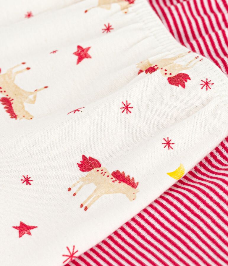 Set di shorty in cotone con stampa di cavalli bambina multicolore