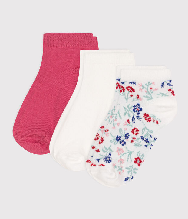 3 paia di calzini in cotone con stampa a fiori bambina multicolore