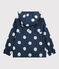 Giacca a vento lunghezza media in poliestere riciclato bambina blu MEDIEVAL/bianco MARSHMALLOW