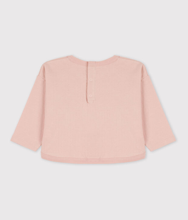 T-shirt maniche lunghe beb&egrave; in tubique rosa
