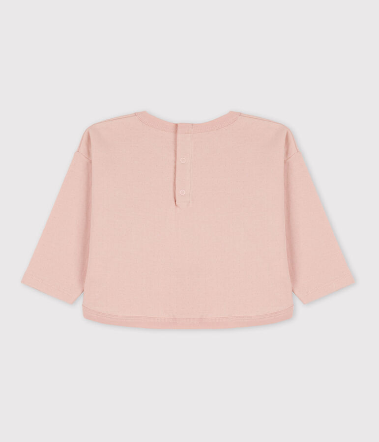 T-shirt maniche lunghe beb&egrave; in tubique rosa