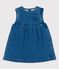 Abito smanicato per bebè in denim eco-sostenibile  blu BLEU DELAVE