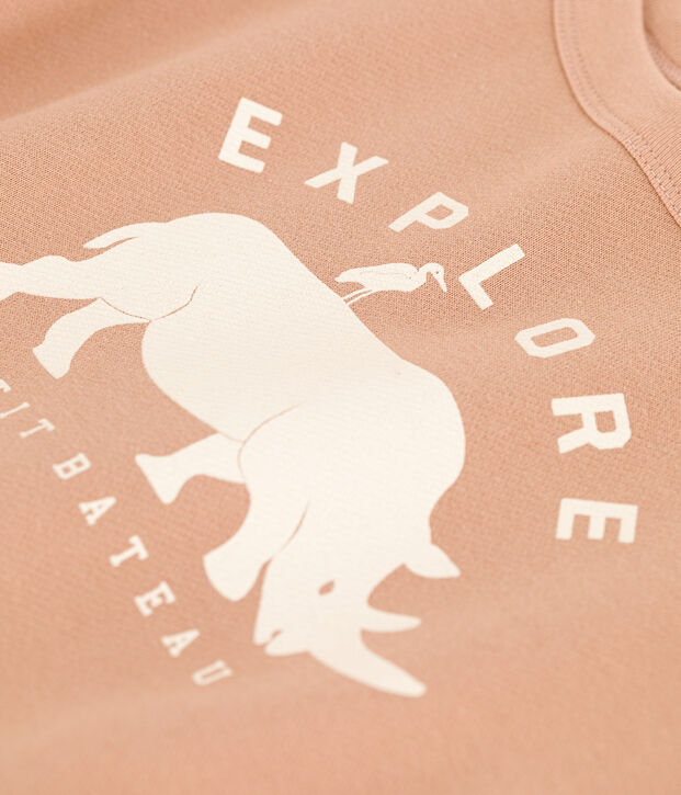 Felpa in molleton bambino beige