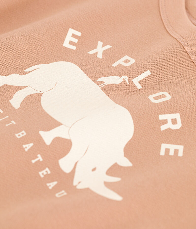 Felpa in molleton bambino beige