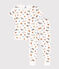 Pigiama bambino unisex a maniche corte in cotone bianco MARSHMALLOW/bianco MULTICO