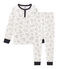 Pigiama bambino in ciniglia bianco MARSHMALLOW/bianco MULTICO