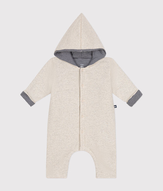 Tutina lunga imbottita con cappuccio in cotone neonato beige MONTELIMAR CHINE