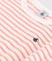 Abito a maniche corte in spugna di cotone a righe bambina arancione MARSHMALLOW/ ABRICOT