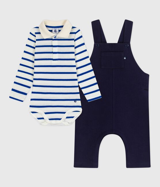 Set regalo con salopette e body in cotone neonato variante 1