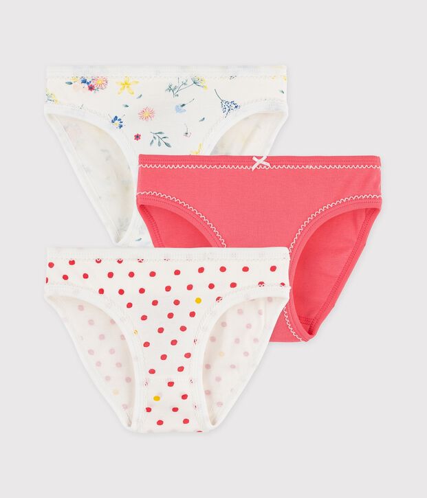 Set di 3 slip per bambina con fantasia a fiori multicolore