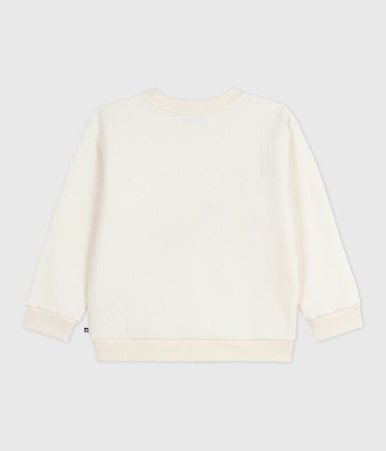 Felpa in cotone stampato bambino ecru MILK