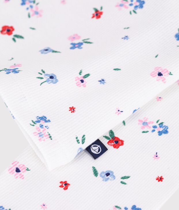 Cardigan in cotone con stampa a fiori bambina bianco/multicolore
