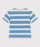 T-shirt a maniche corte in cotone a righe bambino blu ALASKA/ AVALANCHE
