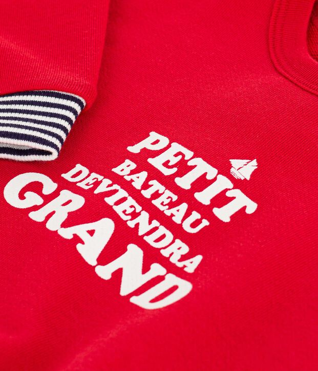 Felpa in cotone fantasia neonato rosso