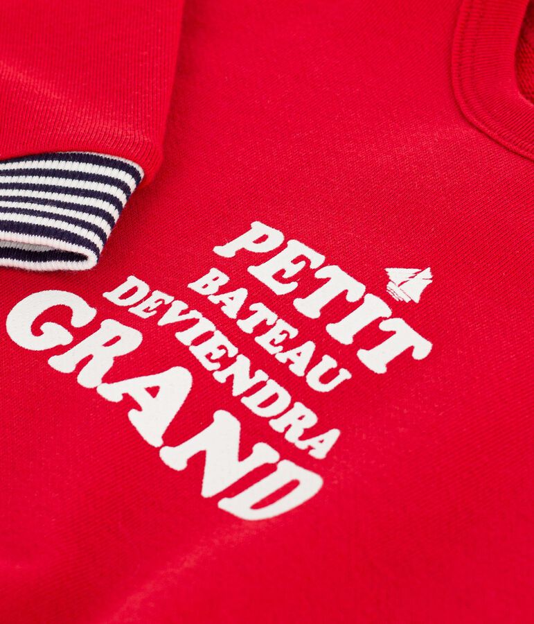 Felpa in cotone fantasia neonato rosso