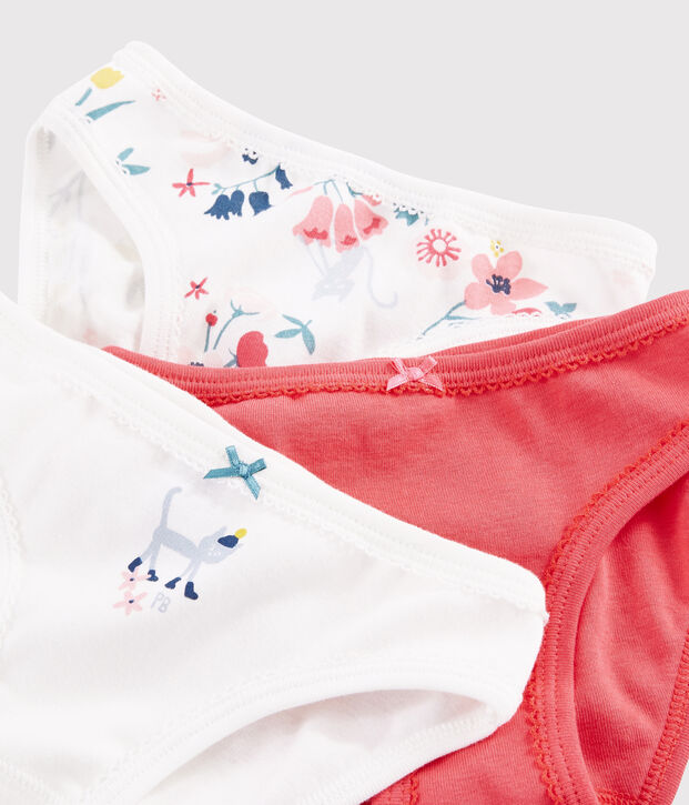 Confezione da 3 slip fantasia fiori da bambina multicolore