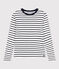 T-shirt L'ICONIQUE girocollo in cotone Donna bianco MARSHMALLOW/blu SMOKING