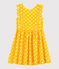 Abito manica corta in lino bambina giallo SHINE/bianco MARSHMALLOW