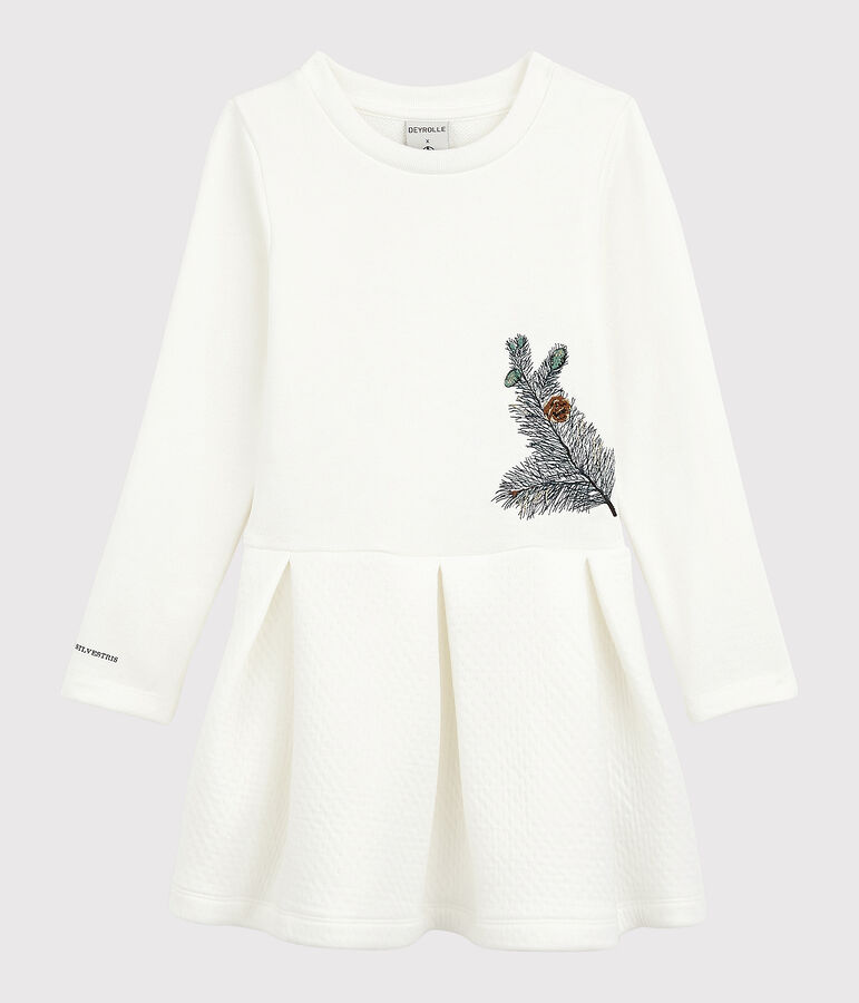 Abito bambina Petit Bateau x Deyrolle bianco MARSHMALLOW