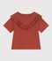 T-shirt in jersey fiammato bambina marrone FAMEUX