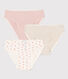 Confezione da 3 slip bambina in cotone ed elastam motivo fiore