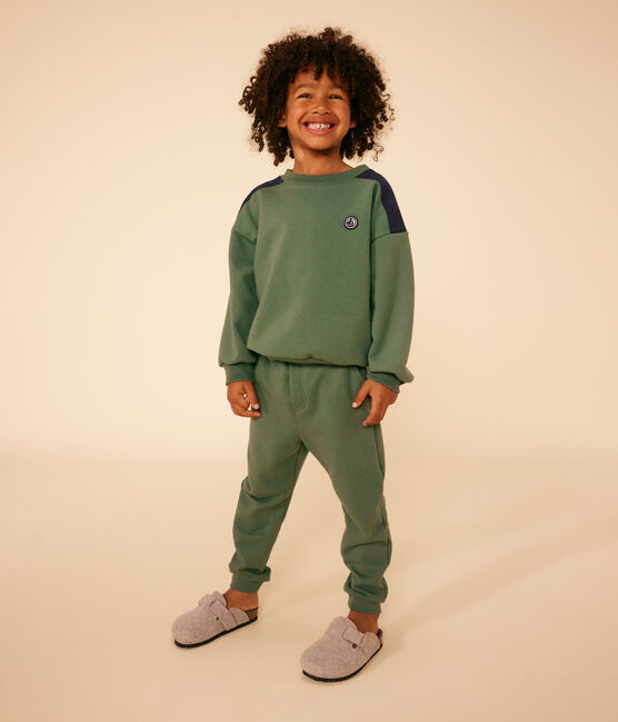 Maglia in tessuto felpato bambino verde CROCO