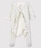 Body-pigiama con stampe a fiori bimba in velluto bianco MARSHMALLOW/bianco MULTICO