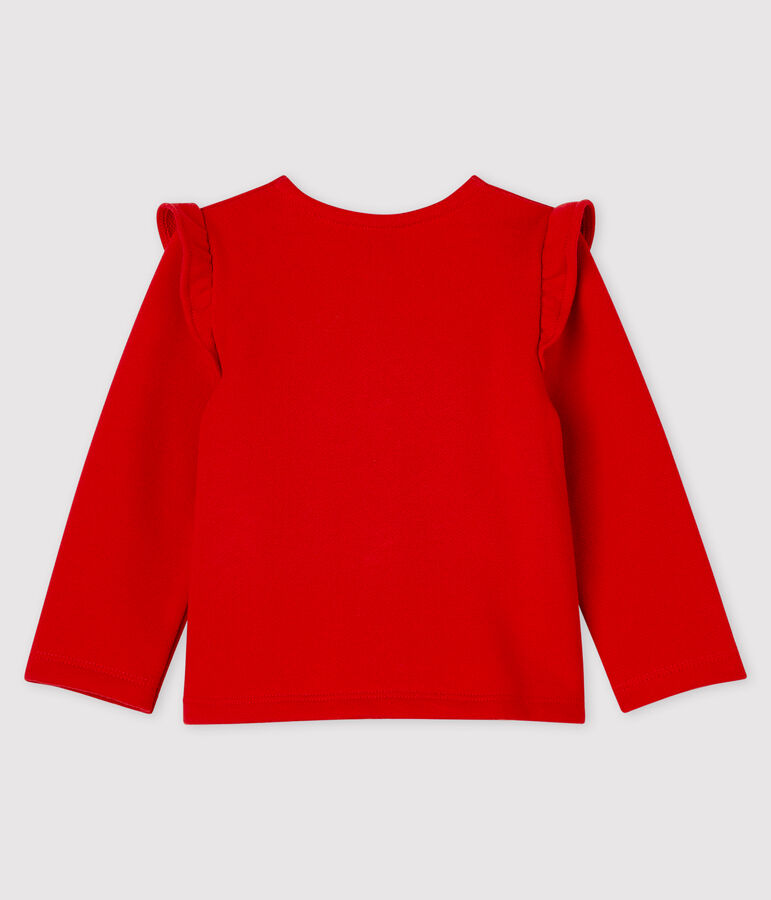Cardigan in molleton beb&egrave; femmina rosso