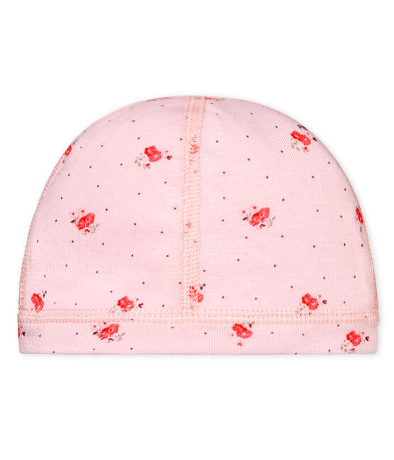 Cuffietta nascita bebè unisex fantasia rosa VIENNE/bianco MULTICO CN