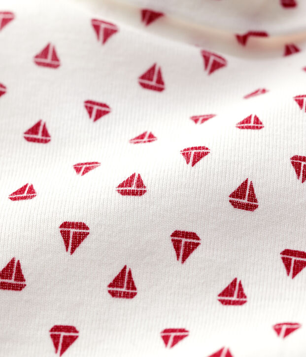 Body in cotone beb&egrave;. bianco/rosso