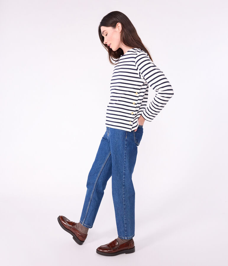 Marini&egrave;re donna in cotone bianco/blu