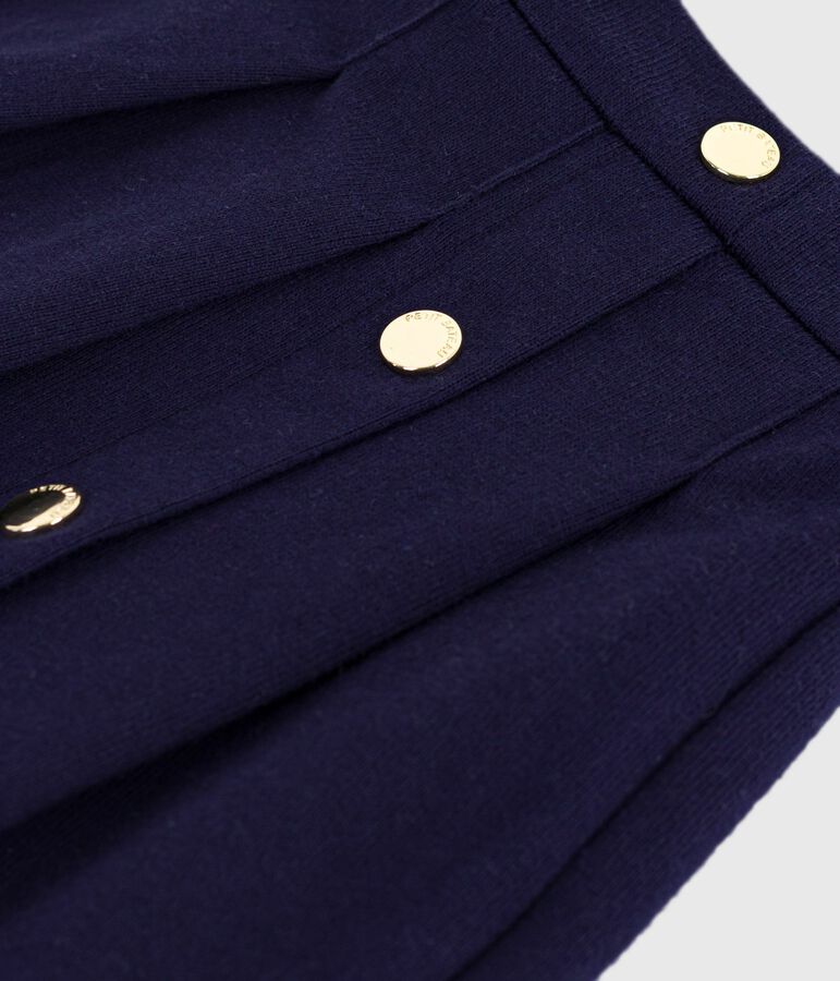 Gonna in cotone tinta unita bambina blu