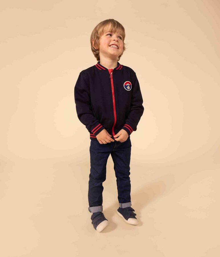 Letter jacket in jersey spesso per bambino blu SMOKING