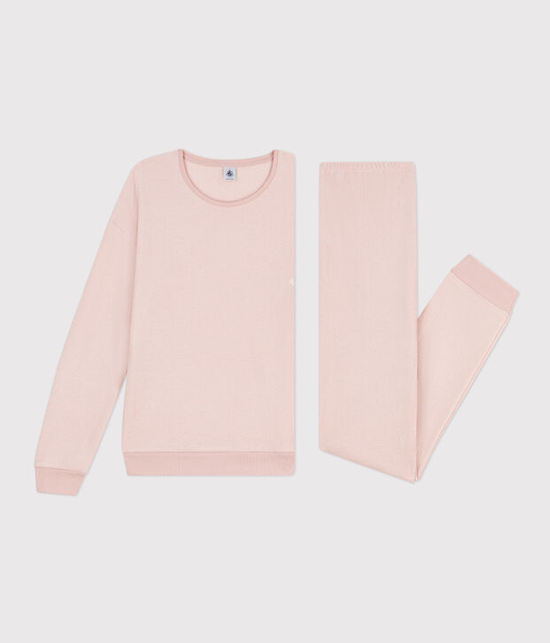 Pigiama donna in spugna bouclette rosa