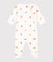 Pigiama bebè cuori multicolori in ciniglia bianco MARSHMALLOW/bianco MULTICO
