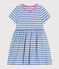 Abito a maniche corte in cotone a righe bambina GAULOISE/ MARSHMALLOW