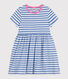 Abito a maniche corte in cotone a righe bambina