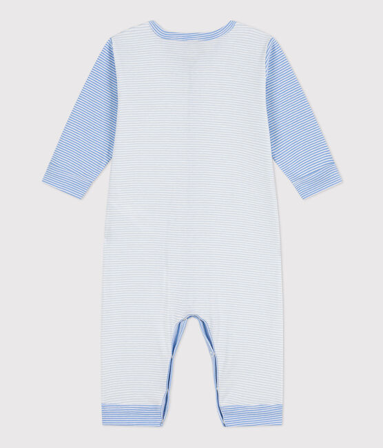 Tutina pigiama senza piedi in cotone millerighe GOMME/ MARSHMALLOW