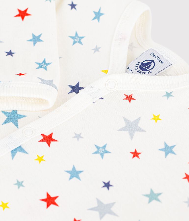 Pigiama in cotone con stelle stampate neonato bianco/multicolore