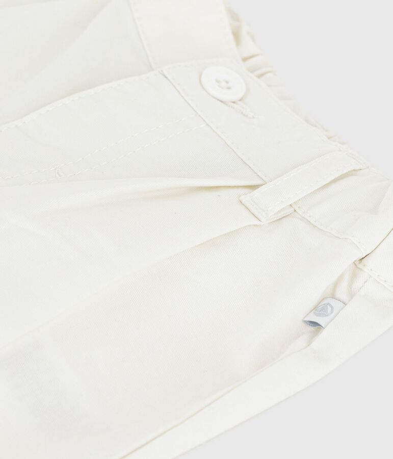 Pantaloni in serge tinta unita neonato bianco MARSHMALLOW