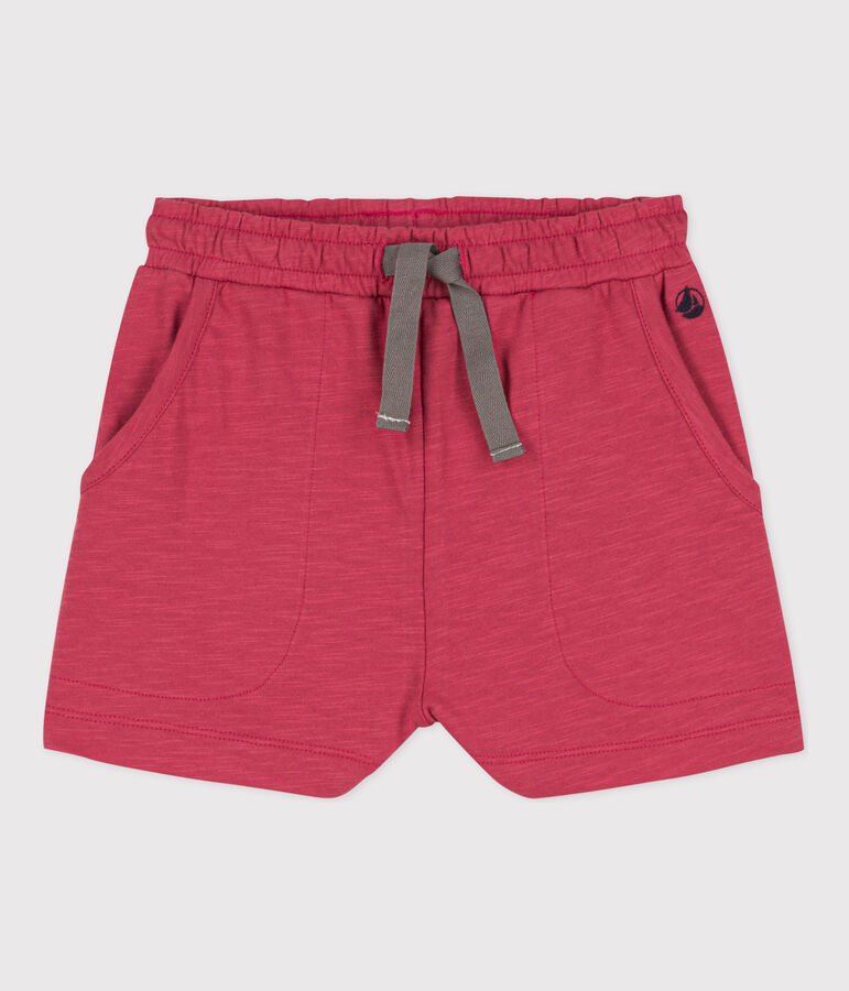 Shorts bambina in jersey fiammato rosa