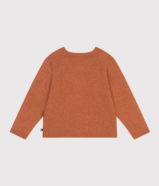 Cardigan in lana bambina marrone ECUREUIL