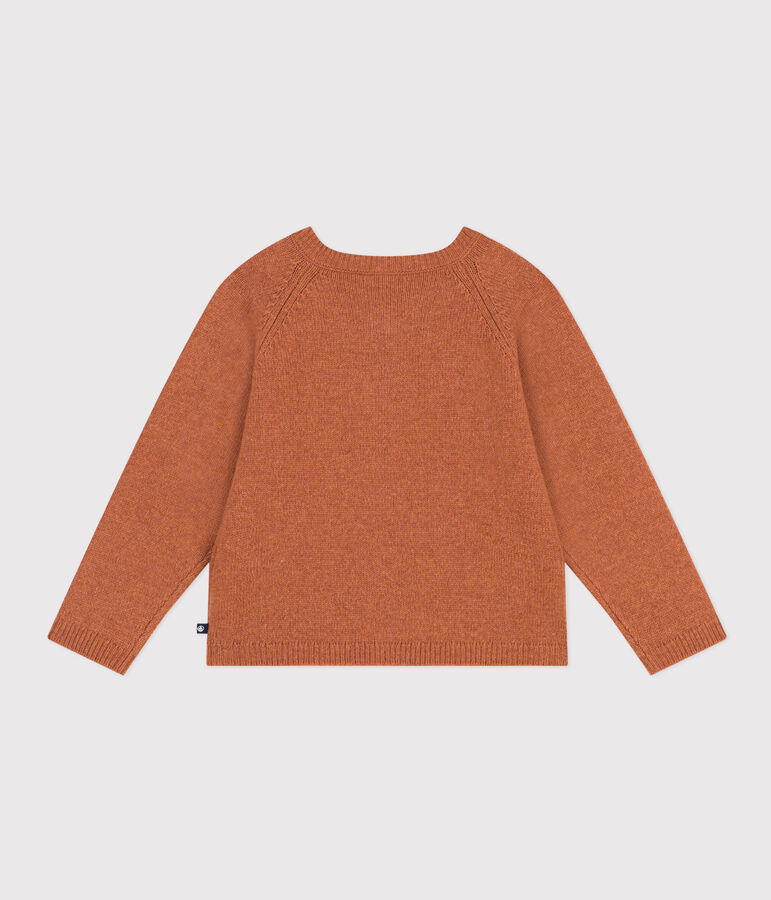 Cardigan in lana bambina marrone