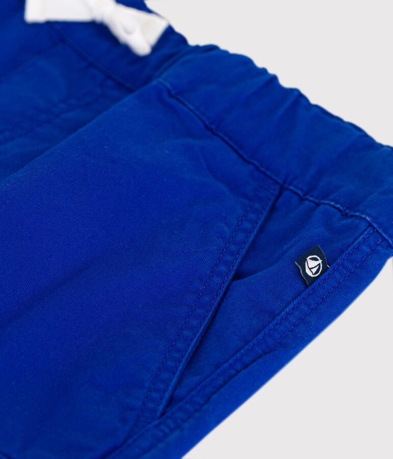 Bermuda bambino in tela di cotone a righe blu