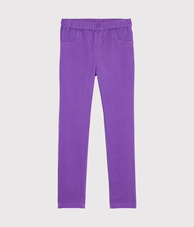 Jeans slim stretch bambina viola