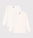 Confezione da 2 t-shirt bambina maniche lunghe in cotone motivo cuore