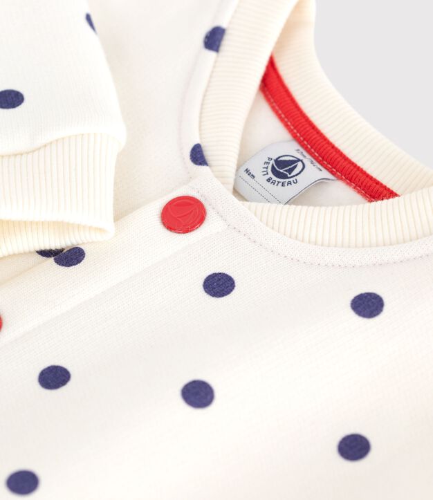Giubbotto modello teddy in cotone con stampa a pois neonato blu/blu