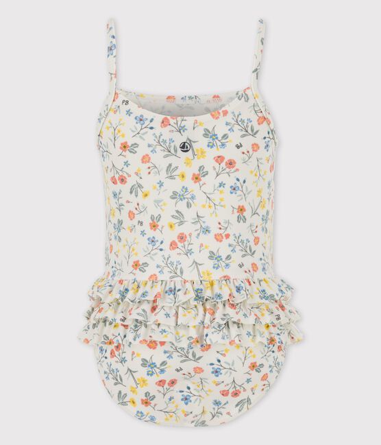 Costume intero da  bebè ecoresponsabile bianco MARSHMALLOW/bianco MULTICO